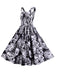 Robe trapèze à motif crâne Halloween années 1950