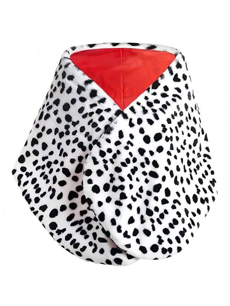 Châle imprimé dalmatien inspiré de Cruella des années 1960