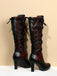 Bottines à lacets noires style punk vintage talons hauts