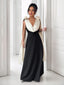 Robe cape roses 3D à col en V colorblock années 1930