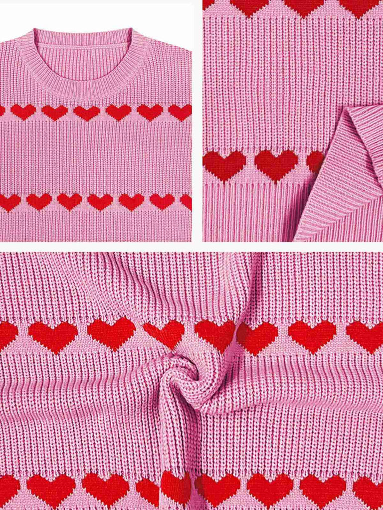 Pull Tricoté Cœur  Saint-Valentin Années 40