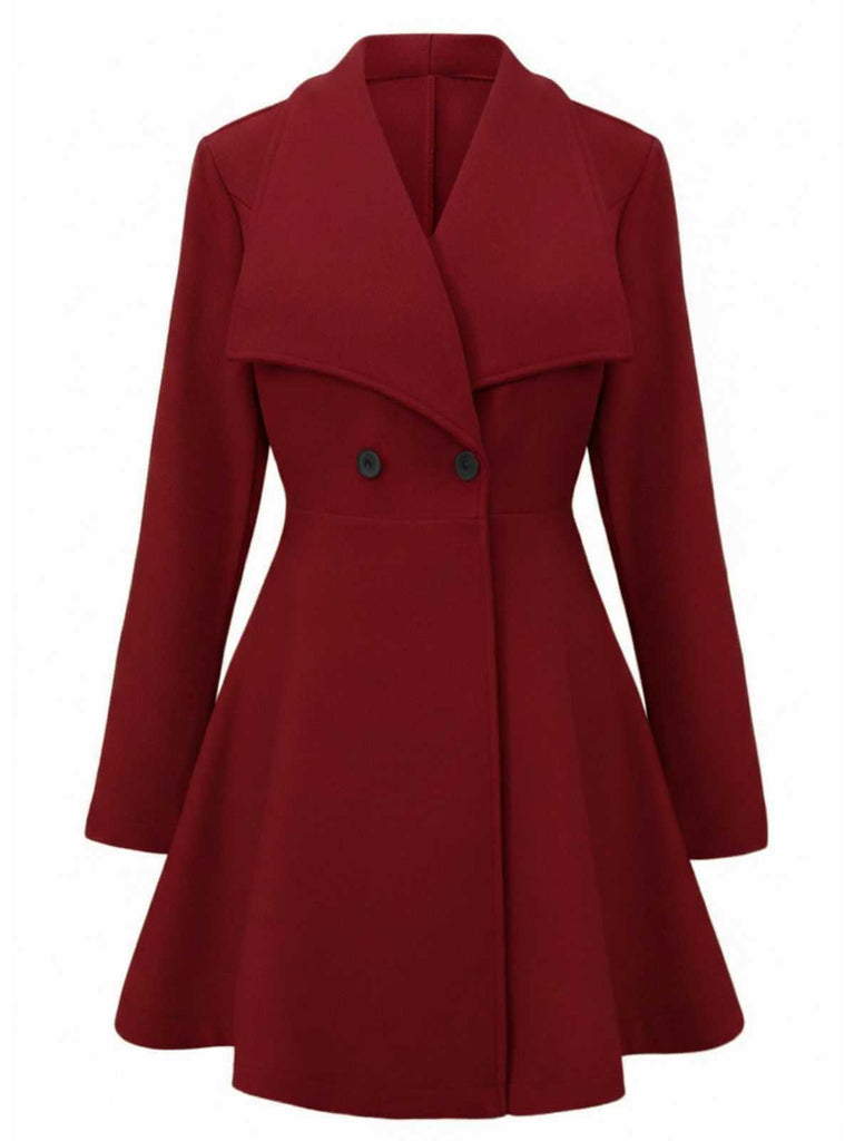 Manteau tailleur uni revers années 1940