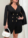 [Grande taille] Veste de costume croisée noire vintage des années 1970