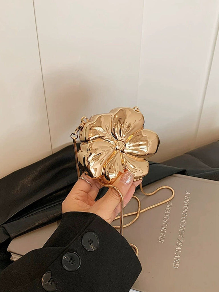 Mini sac à chaîne en alliage en forme de fleur