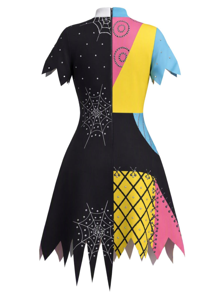 [Prévente] Robe costume Sally à patchwork et toile d’araignée années 1960