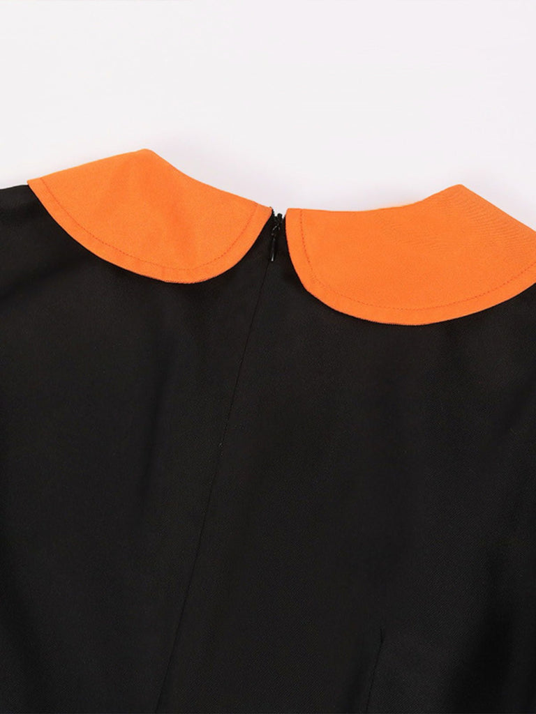 Robe à volants fantôme citrouille d'Halloween des années 1950