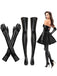 Ensemble de gants et de chaussettes hautes en cuir PU noir pour Halloween