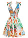 Robe bohème sans manches col en V et smocks des années 1970