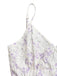 Combishort bretelles spaghetti violette floral années 1970