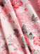 [Grande taille] Robe fleurie rose à col carré des années 1950