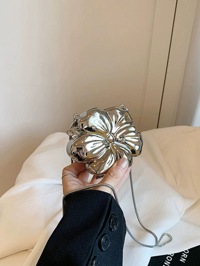 Mini sac à chaîne en alliage en forme de fleur