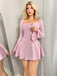 Robe col carré et manches cloche côtelées années 60