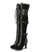 Bottes hautes à talons lacets et nœud style vintage