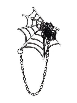Broche gothique en toile d'araignée en diamant  Halloween