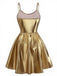 Robe de soirée à fines bretelles métallisées années 1980