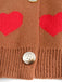 Cardigan en maille à imprimé cœur style Saint-Valentin années 1950