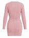 Robe moulante manches longues en maille torsadée des années 1960