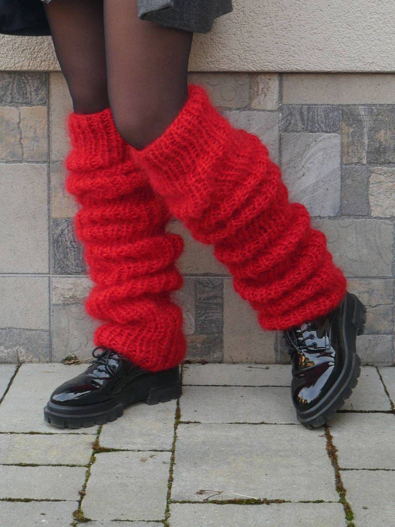 Chaussettes à poils longs tricotées en mohair