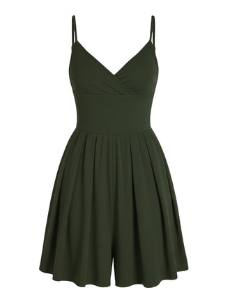 Combinaison à bretelles spaghetti et col en V années 1980