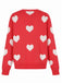 Cardigan en maille à imprimé cœur style Saint-Valentin années 1950