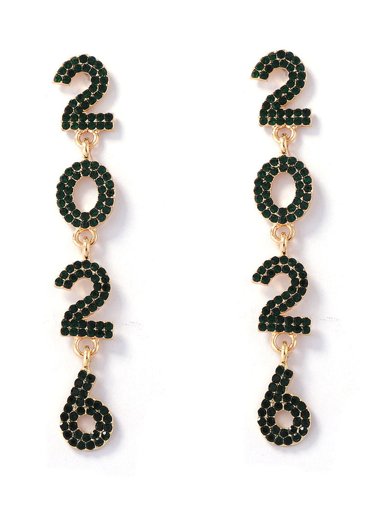 Boucles d'oreilles pendantes strass 2026 colorées pour le Nouvel An