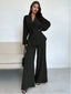 2PCS Ensemble blazer et pantalon lacets style années 1960