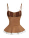 Haut corset en daim marron à lacets des années 1950