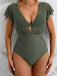 Ensemble bikini et paréo en maille unie années 1960