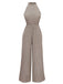 Combinaison col licou rond motif géométrique beige des années 1930