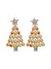 Boucles d'oreilles sapin de Noël étoiles strass