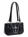 Sac à bandoulière vintage noir avec chaîne croisée
