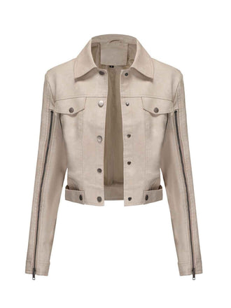 Veste de moto en cuir à fermeture éclair multiple années 1960