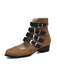 Bottes à bout rond petit talon épais et ajourées