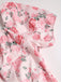 [Grande taille] Robe fleurie rose à col carré des années 1950