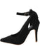 Chaussures Daim Nœud Bride Cheville Bout Pointu Talon Haut