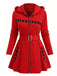 Veste midi punk à capuche et ceinture zippée années 1960