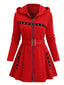Veste midi punk à capuche et ceinture zippée années 1960