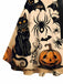 [Prévente] Robe trapèze orange imprimé citrouille et chat noir Halloween années 1950