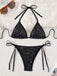Bikini triangle sequins dos nu noué Y2K 2000s