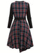 [Grande taille] Robe patchwork noire à carreaux découpés années 40