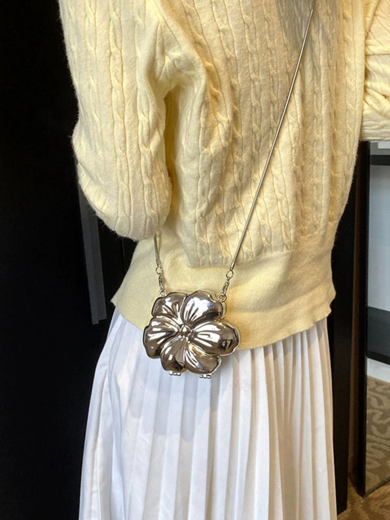 Mini sac à chaîne en alliage en forme de fleur