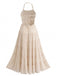Robe Maxi à Étages Dos-Nu en Mousseline Froncée Années 70