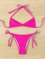 Ensemble bikini froncé à lacets style années 60