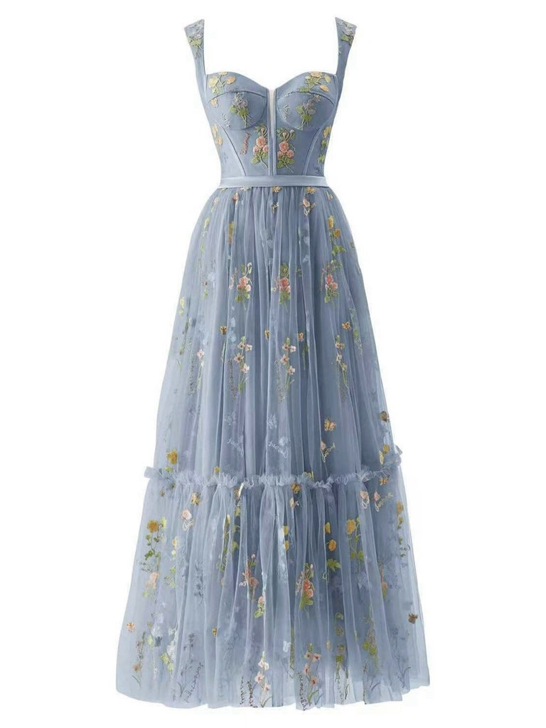 [Prévente] Robe en maille florale à lacets et baleines des années 1930