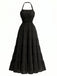Robe Maxi à Étages Dos-Nu en Mousseline Froncée Années 70