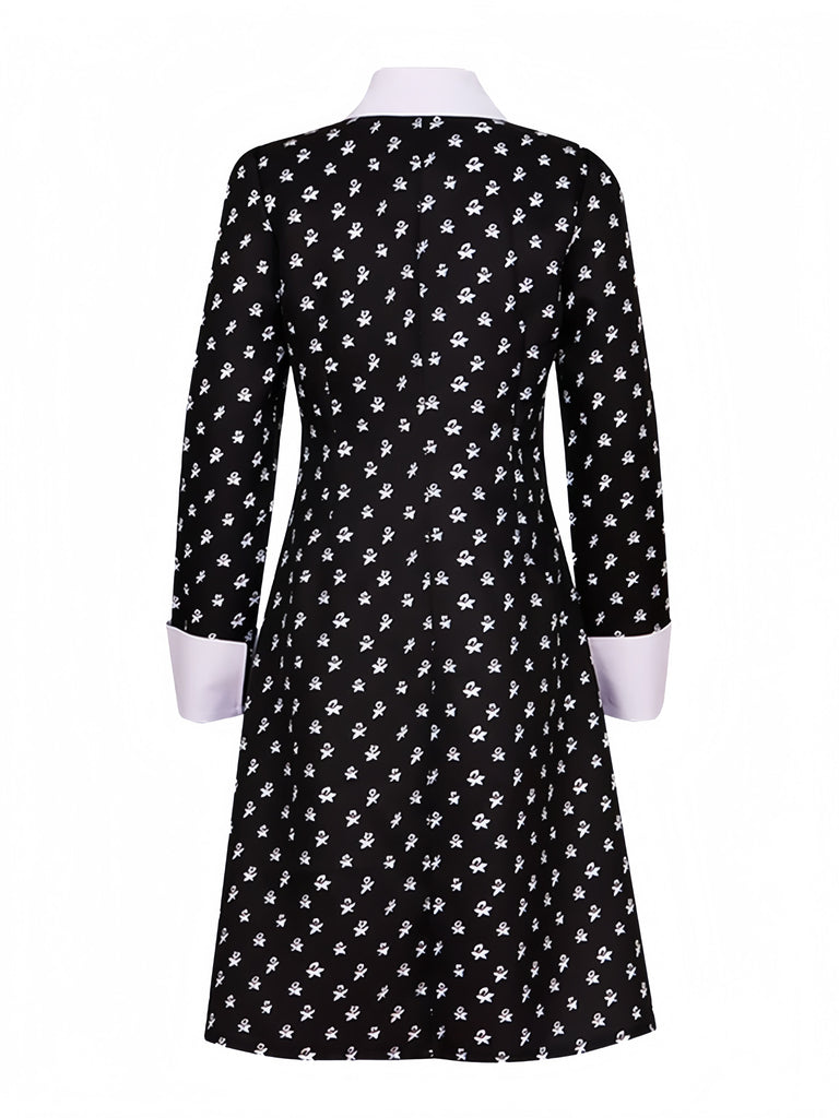 Robe noire style Mercredi Addams des années 1940