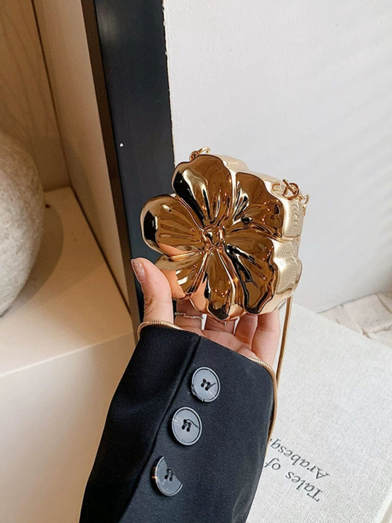 Mini sac à chaîne en alliage en forme de fleur