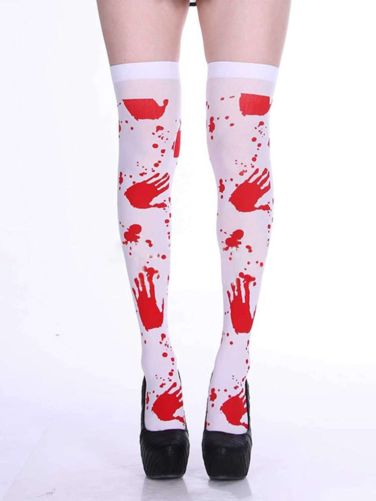Bas gothiques avec motif sanglant Halloween