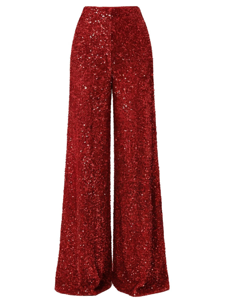 Pantalon disco sequins unis jambes larges années 70