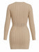 Robe moulante manches longues en maille torsadée des années 1960